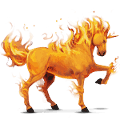 riding unicorn fire element