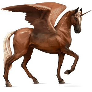 winged riding unicorn arabian horse roan