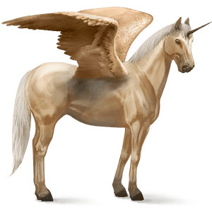 winged riding unicorn quarter horse cremello