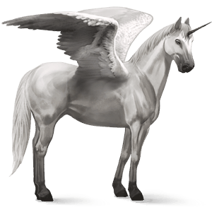 winged riding unicorn light grey