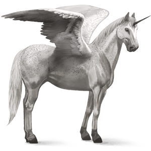 winged riding unicorn light grey