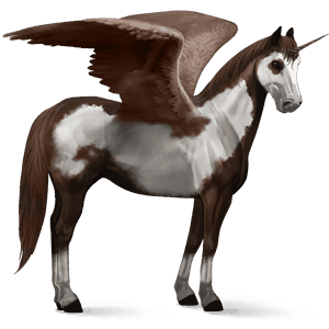 winged riding unicorn chestnut