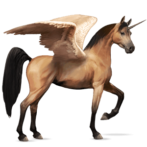 winged riding unicorn shagya arabian chestnut