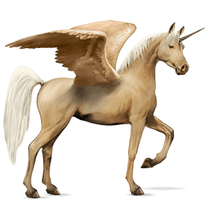 winged riding unicorn arabian horse dun