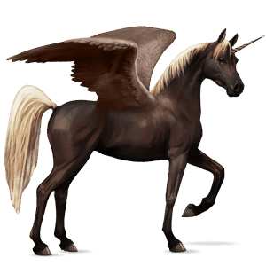 winged riding unicorn chestnut overo