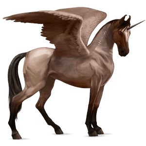 winged riding unicorn roan