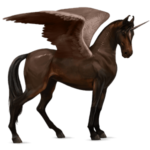 winged riding unicorn akhal-teke liver chestnut