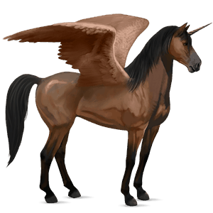 winged riding unicorn liver chestnut