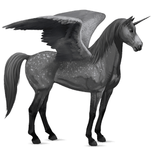 winged riding unicorn dapple grey