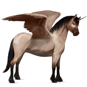 winged unicorn pony  flaxen chestnut 