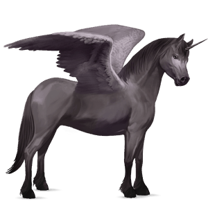 winged unicorn pony  mouse grey