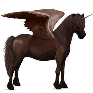 winged unicorn pony  liver chestnut