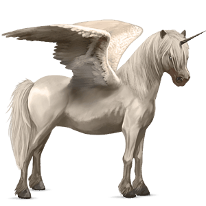 winged unicorn pony  light grey