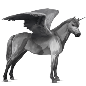 winged unicorn pony  welsh mouse grey