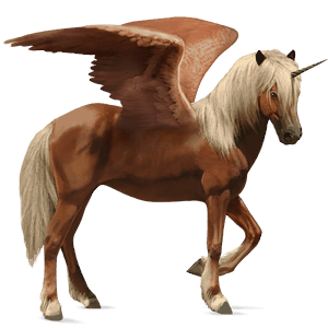 winged riding unicorn icelandic horse chestnut