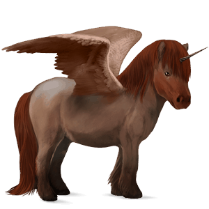 winged unicorn pony  welsh flaxen liver chestnut 