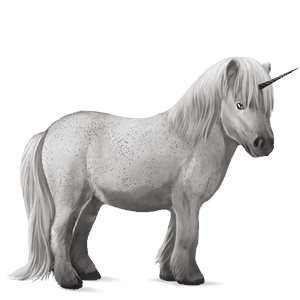 unicorn pony shetland light grey