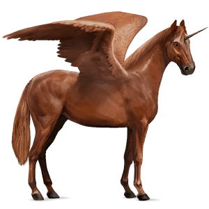 winged riding unicorn hanoverian chestnut