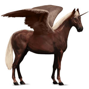 winged riding unicorn quarter horse flaxen chestnut 