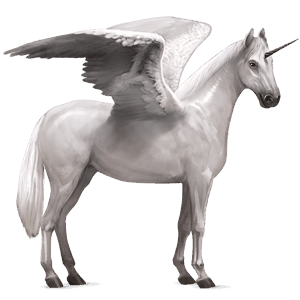 winged riding unicorn holsteiner light grey