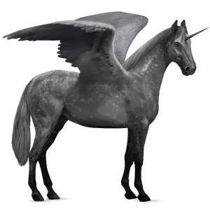 winged riding unicorn lipizzan dapple grey