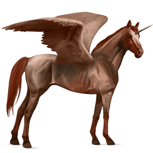 winged riding unicorn thoroughbred roan