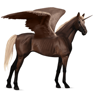 winged riding unicorn thoroughbred liver chestnut