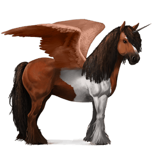 winged riding unicorn arabian horse flaxen chestnut 